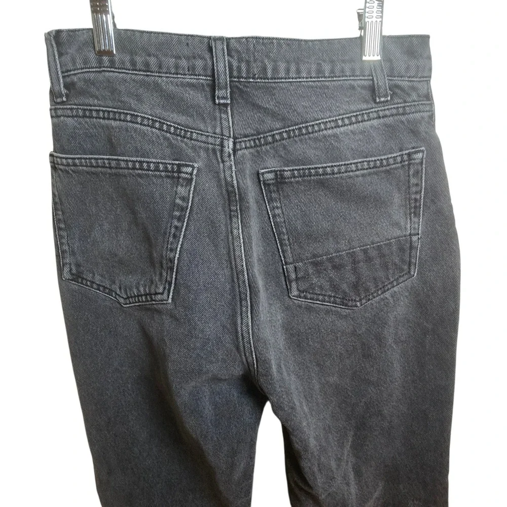 Reformation Cynthia High Rise‎ Straight Jeans Gray Patch Detail 26